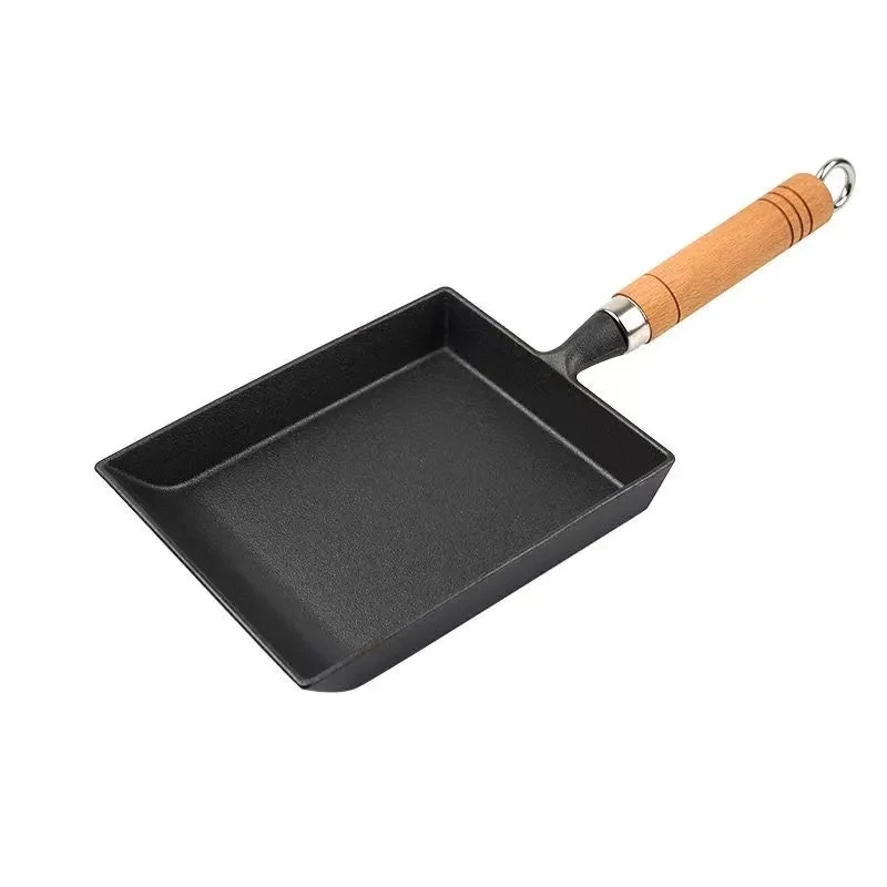 Japanese Style Thickened Tamagoyaki Cast Iron No Coating Kitchen Frying Pan Mini Tools Omelette Heat Resistant Rectangle
