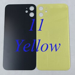 Carcasa de repuesto de cristal trasero con orificio grande para iPhone 11 11Pro 11Pro Max carcasas y marcos para teléfonos móviles: 11 Yellow