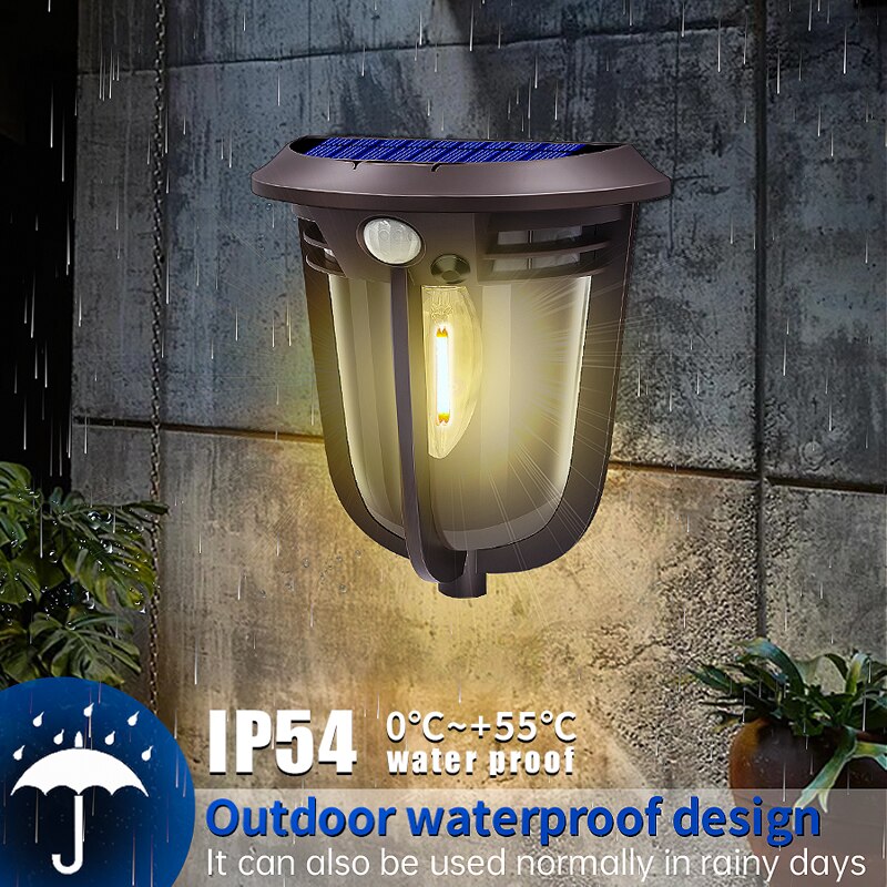 Motion Sensor Wandlamp Solar Veranda Lichten Outdoor Waterdichte Draadloze Retro Decor Verlichting Voor Voordeur Boerderij Hal