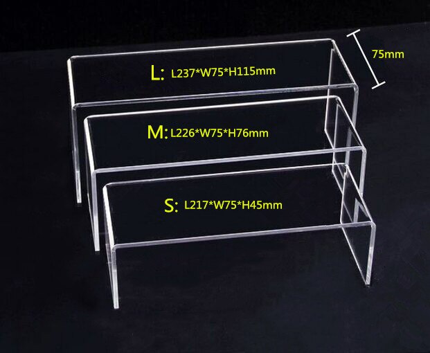 Clear Acrylic Display Stand Multi-functional Shoe Storage Rack Shoe Display Rack bag Watch Cosmetics Display Holder free shippin: 1 set