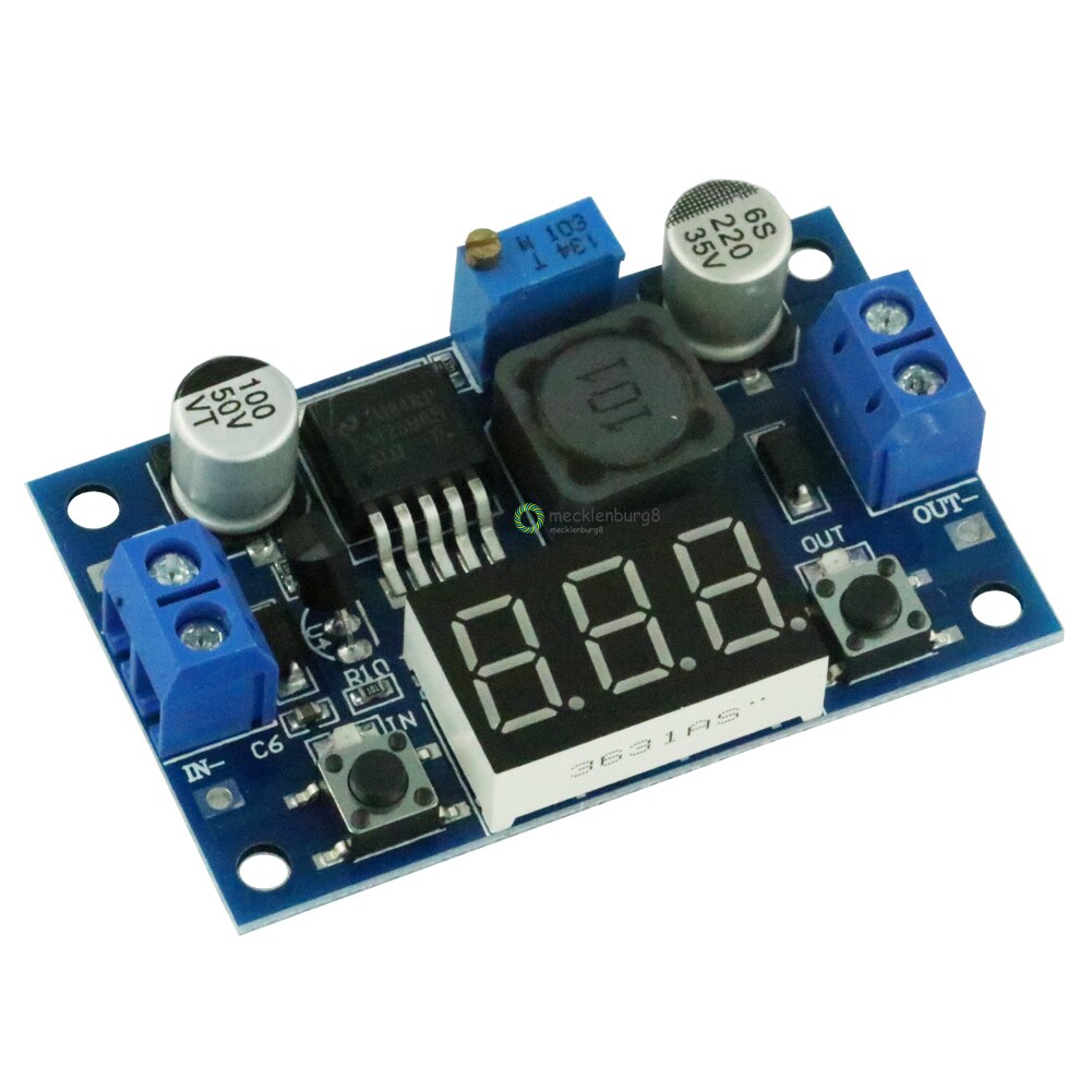 Lm2596 dc step-down power converter modul dc  / dc 4.0 ~ 40v to 1.25-37v 2a justerbar spændingsregulator med led voltmeter