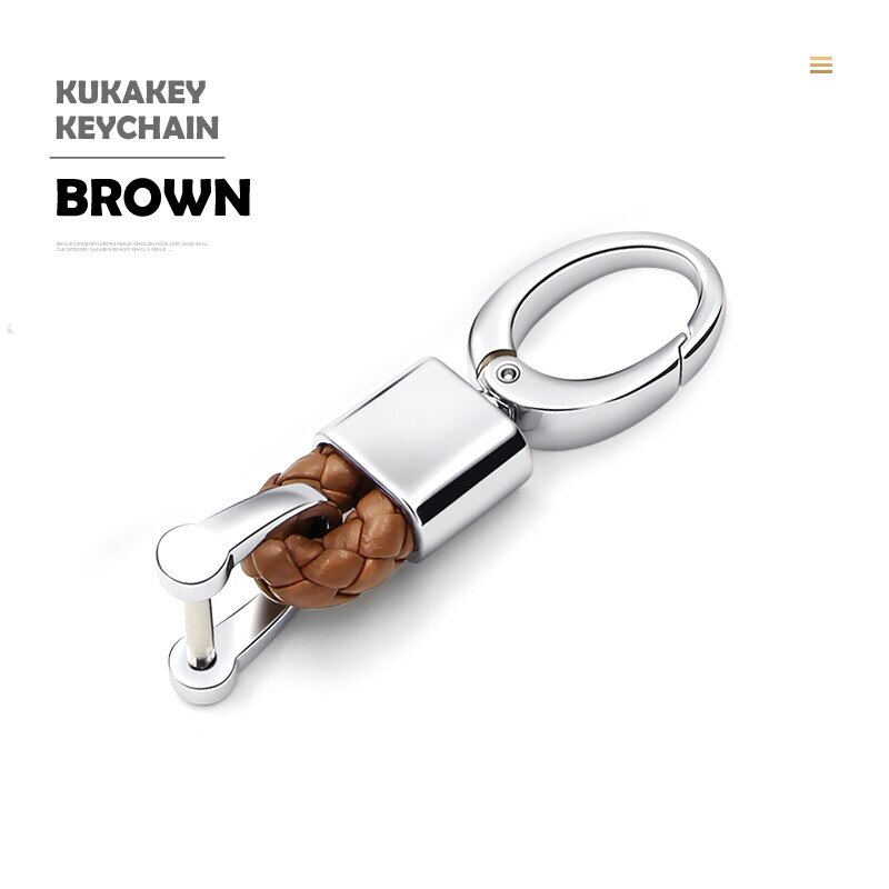 Car Keychain Keyring Braided Rope Key Chain Pendant for Toyota womenm men's business waist auto accessories 4s shop: short-brown-Toyota