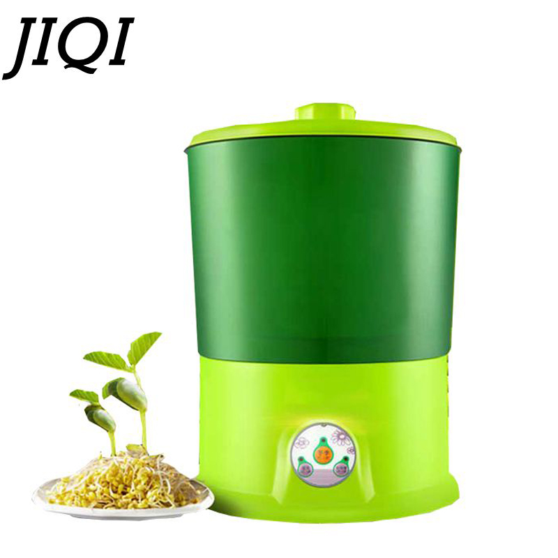JIQI-germinador eléctrico inteligente de 2/3 capas, termostato, Cubo de crecimiento de semillas de vegetales verdes, 220V