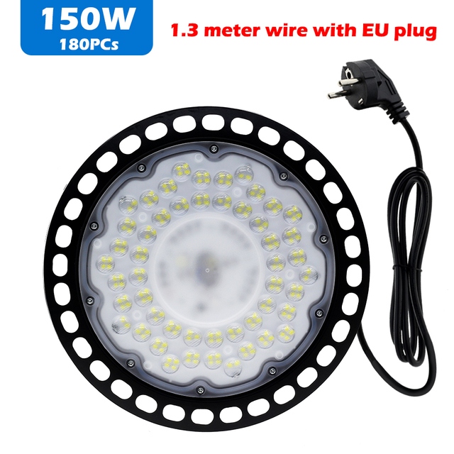 Lampe LED étanche pour grande hauteur 100/200W, éclairage très lumineux avec prise, idéal pour un Garage, une salle de sport, un atelier ou un entrepôt Commercial: 150W With Plug / White 6000K