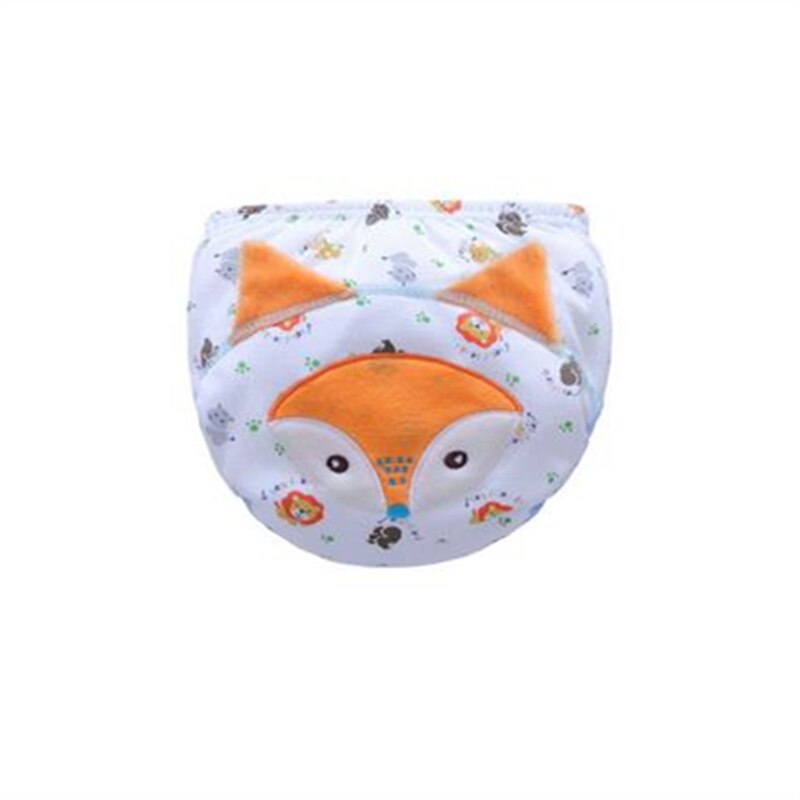 2Pc Mädchen Jungen Unterwäsche freundlicher Unterhose Wiederverwendbare Baby, Kleinkind Windel Tuch Windeln 80/90/100: Fuchs / 90