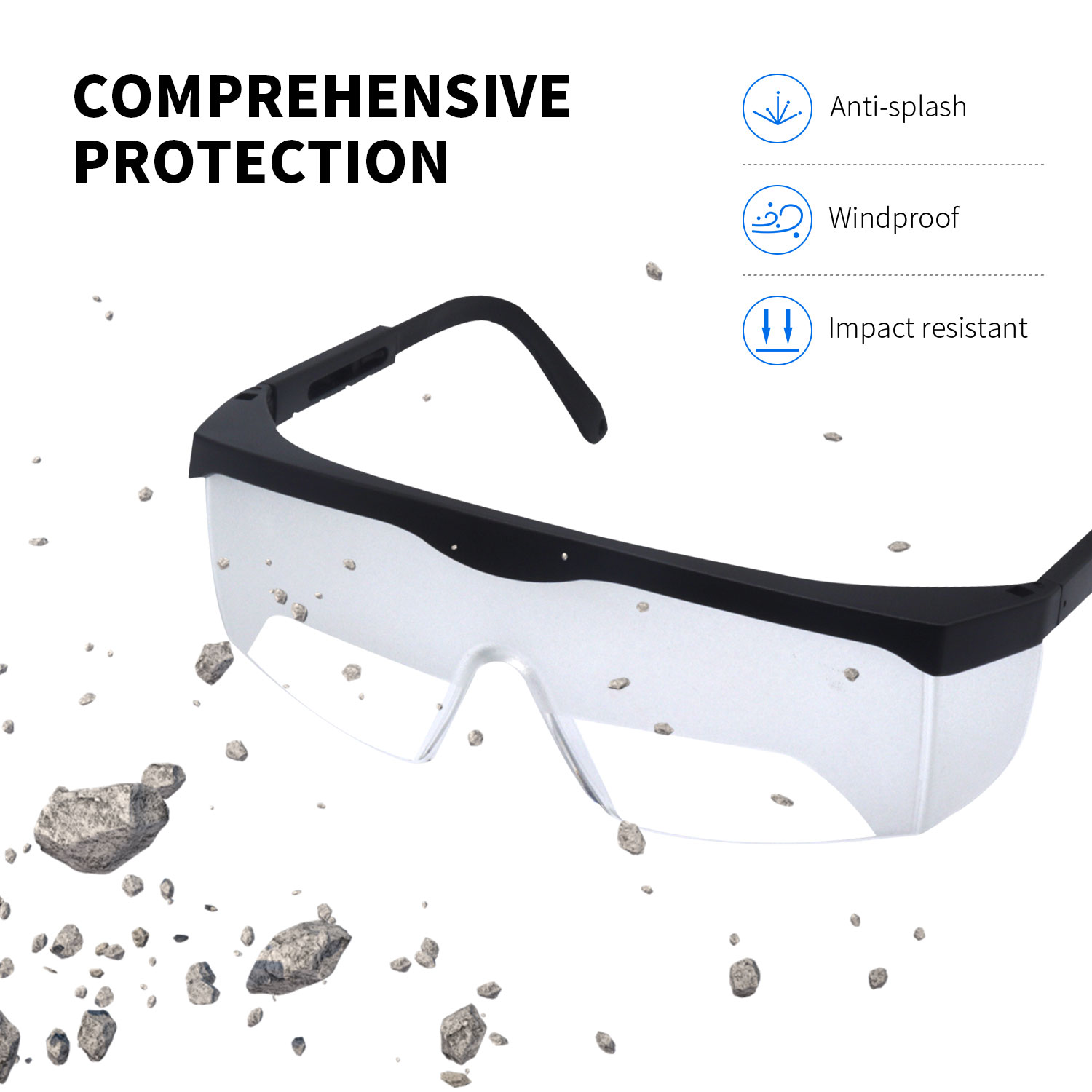 Gafas de sol con limitación de visión, antivaho, antiarañazos, a prueba de polvo, sombreado para piloto, entrenamiento de instrumentos IFR con patillas ajustables
