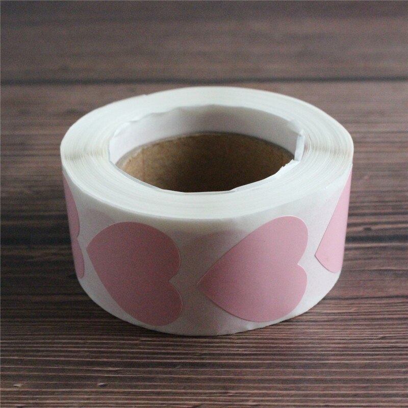 1 pouce coeur noir autocollant scrapbook enveloppe joints étiquettes fournir 500 pièces/rouleau: Pink