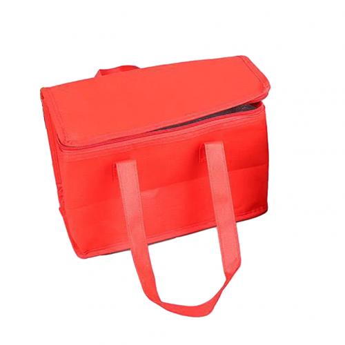 Portable Lunch Bag Can Cooler Pack Food Packing Container Thermal Insulated Lunch Bag Non-woven Cloth Eco-friendly Food Storage: S Size Red