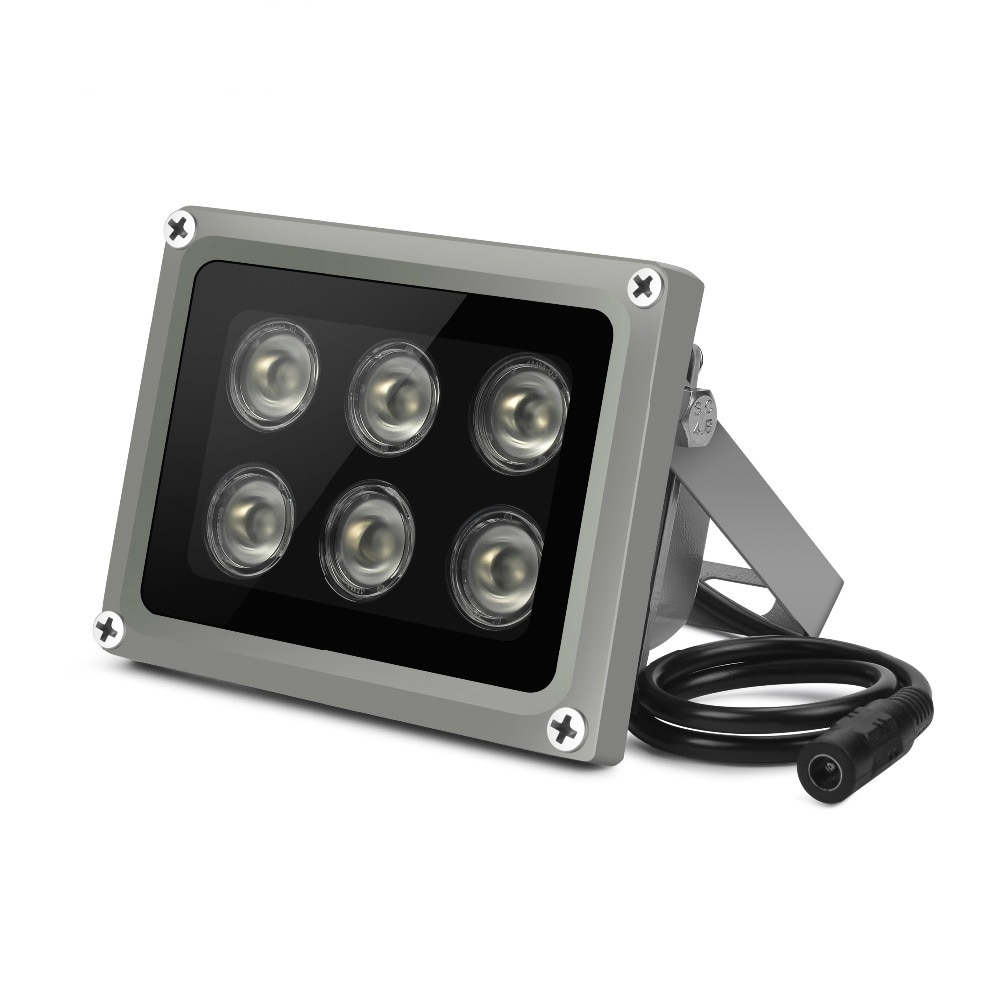 Array ir illuminator infrarød lampe 6 stk array led ir udendørs  ip65 vandtæt nattesyn til cctv kamera 90-60-45 grader