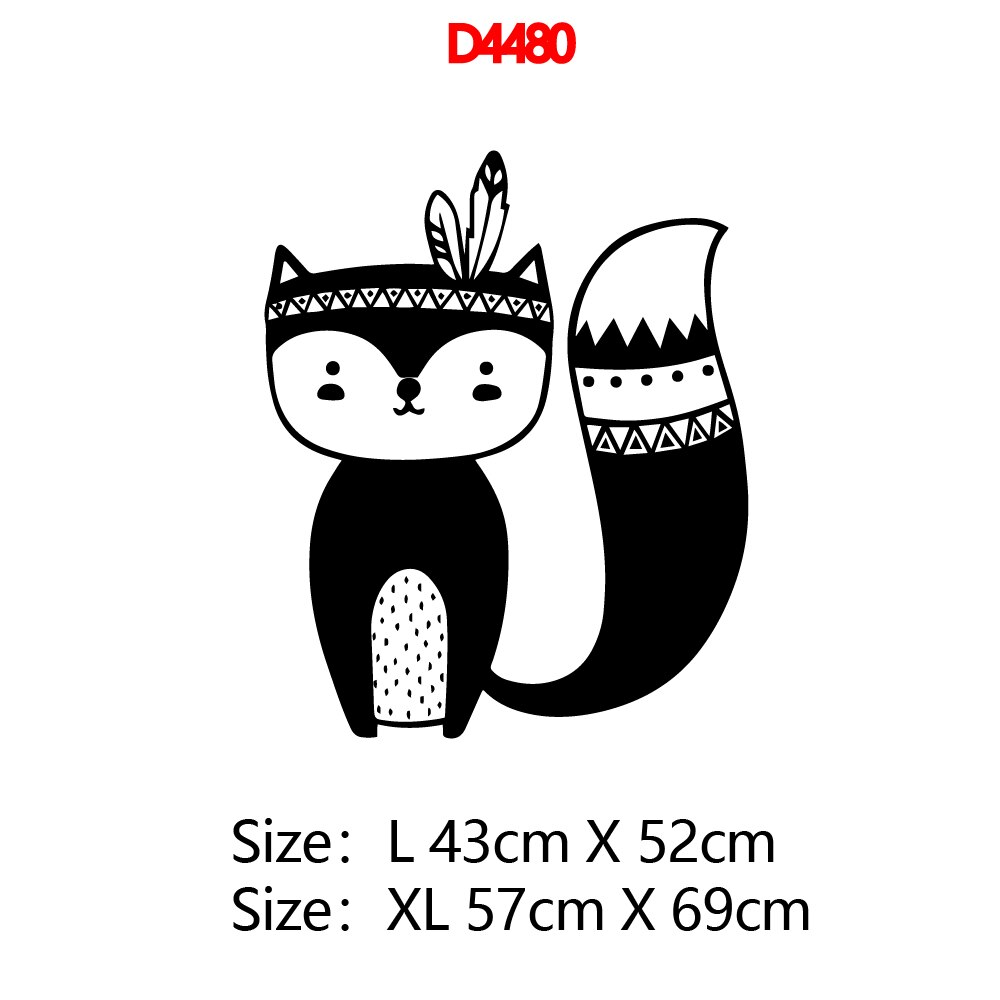Lovely Fox Animal Wall Sticker Decals for Kids Rooms decoration Wallpaper Baby Room Decor Decal stickers Animals Mural: D4480 / Size L