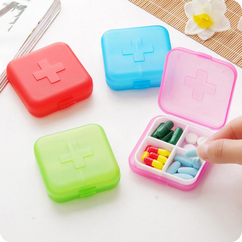 4 Slot Pill Box Medicine Tablet Dispenser Storage Case Portable Travel Empty Medicine Organiser Containers TSLM2