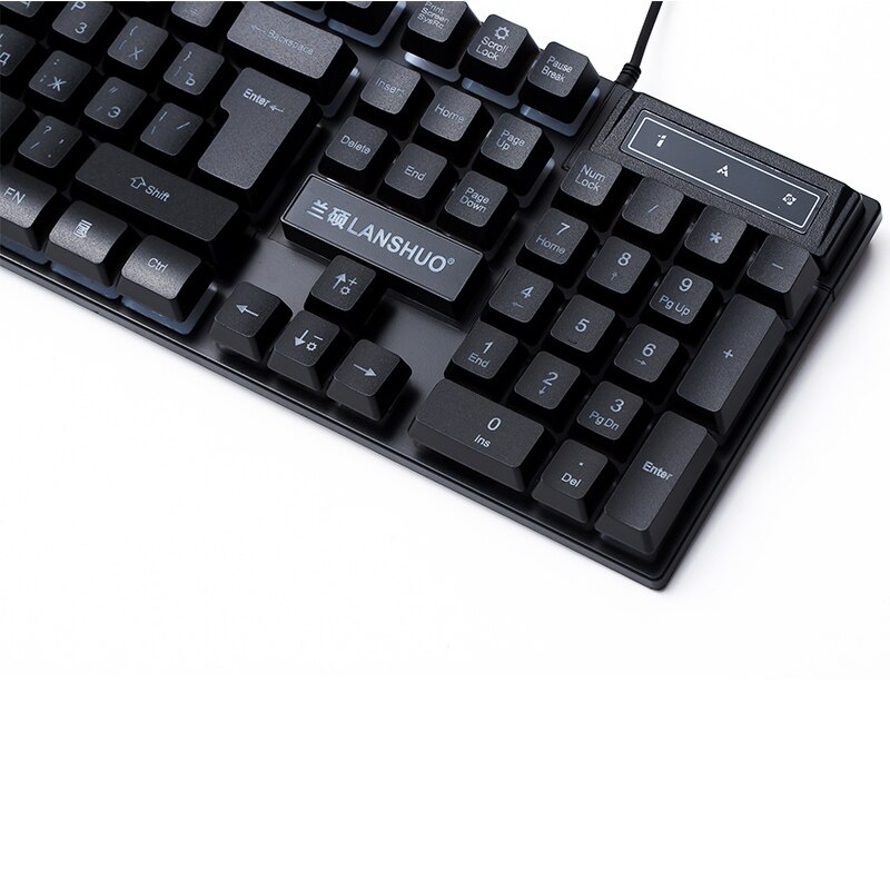 Wired USB Luminous Office Typing Game Russian Keyboard Game Desktop Computer Notebook Home Keyboard Set