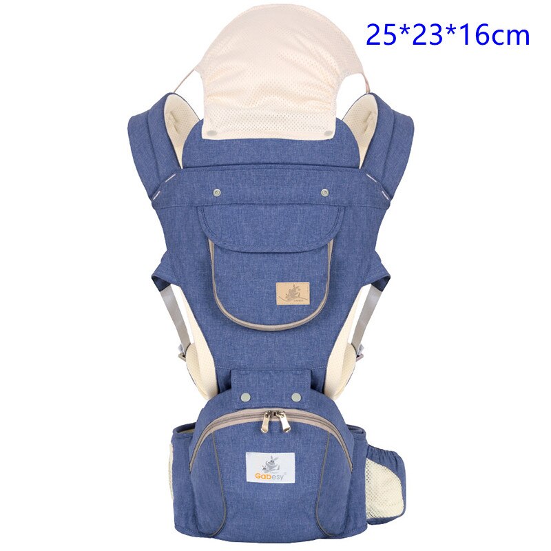 Gabesy-mochila portabebés ergonómica para bebé, portabebés, mochila frontal, taburete de cintura, bolsa de almacenamiento para bebé de 0 a 36 meses: 03 Denim Blue