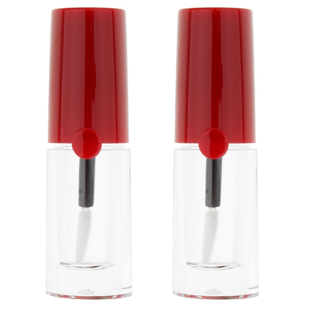 2x 5ML Empty Lip Gloss Tube Lipstick DIY Containers Bottles With Brush