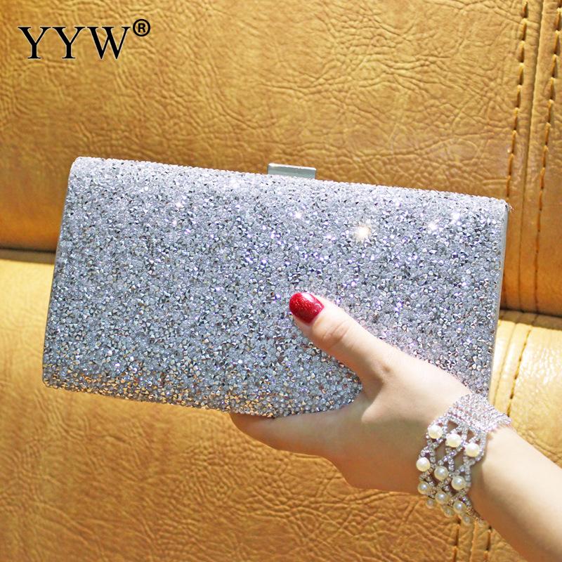 Pochette en strass pour femmes, sac à main de luxe Gillter de soirée, pochette en diamant, portefeuille de jour de mariage
