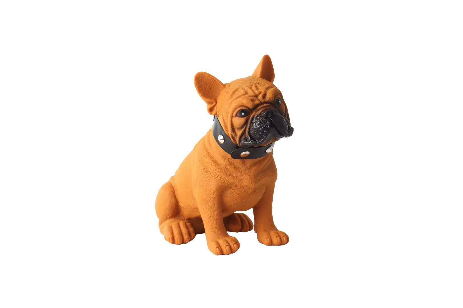Trådlös bluetooth-högtalare dekorativ bluetooth-ljudpelare bärbar bulldog-musikcenterstöd för hela kroppen aux/tf/usb: Brun