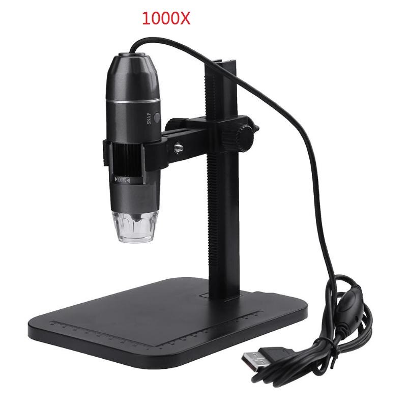 Usb digital 1000x 800x mikroskop 8 led 2mp elektronisk mikroskop endoskop zoom kamera forstørrelsesglas løftestativ værktøj: B