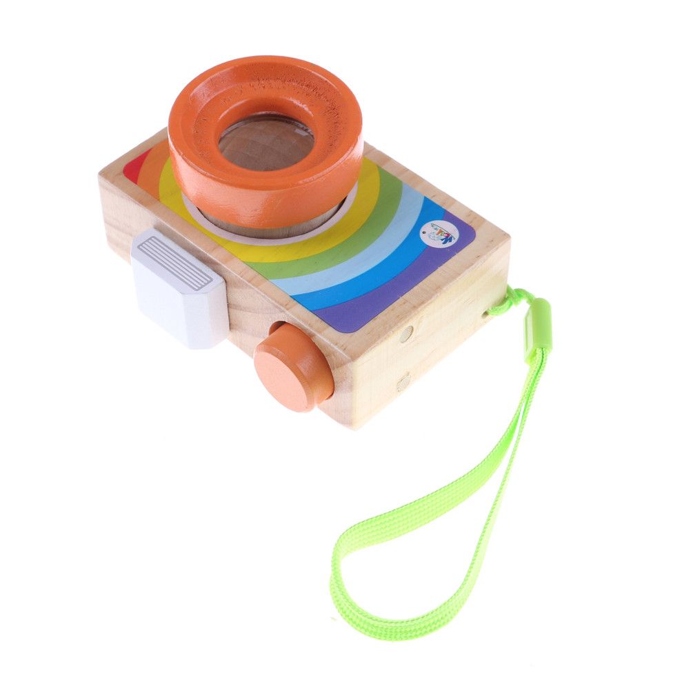 9.5*7*5.5 CM Kinderen Kids Simulatie Houten Camera Educatief Speelgoed Multicolor Caleidoscoop Magic Camera Klassieke Speelgoed