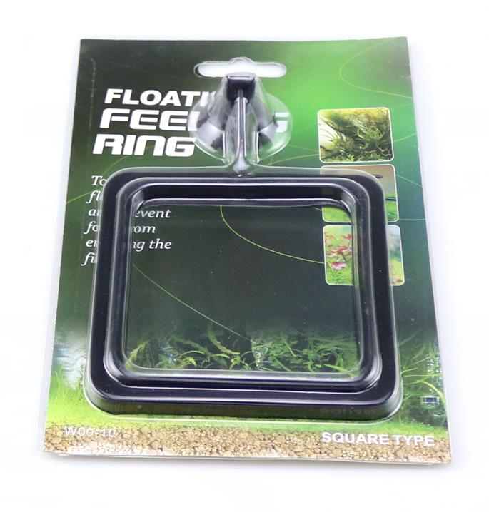 Fisk fodring firkantet rundt akvarium akvarium ring feeder station flydende mad vand plante opdrift cirkel tilbehør sugekop