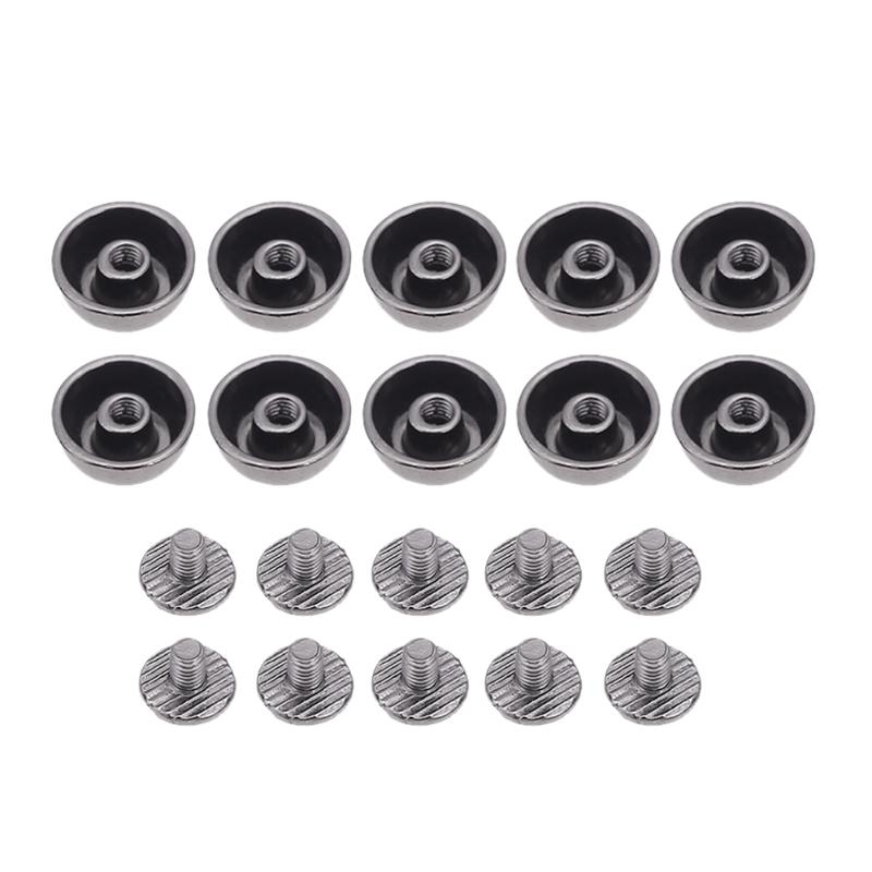 10 pièces dôme champignon Rivet pointe vis dos maroquinerie taches métallique bricolage Punk décoré vêtement décor: Gun Black