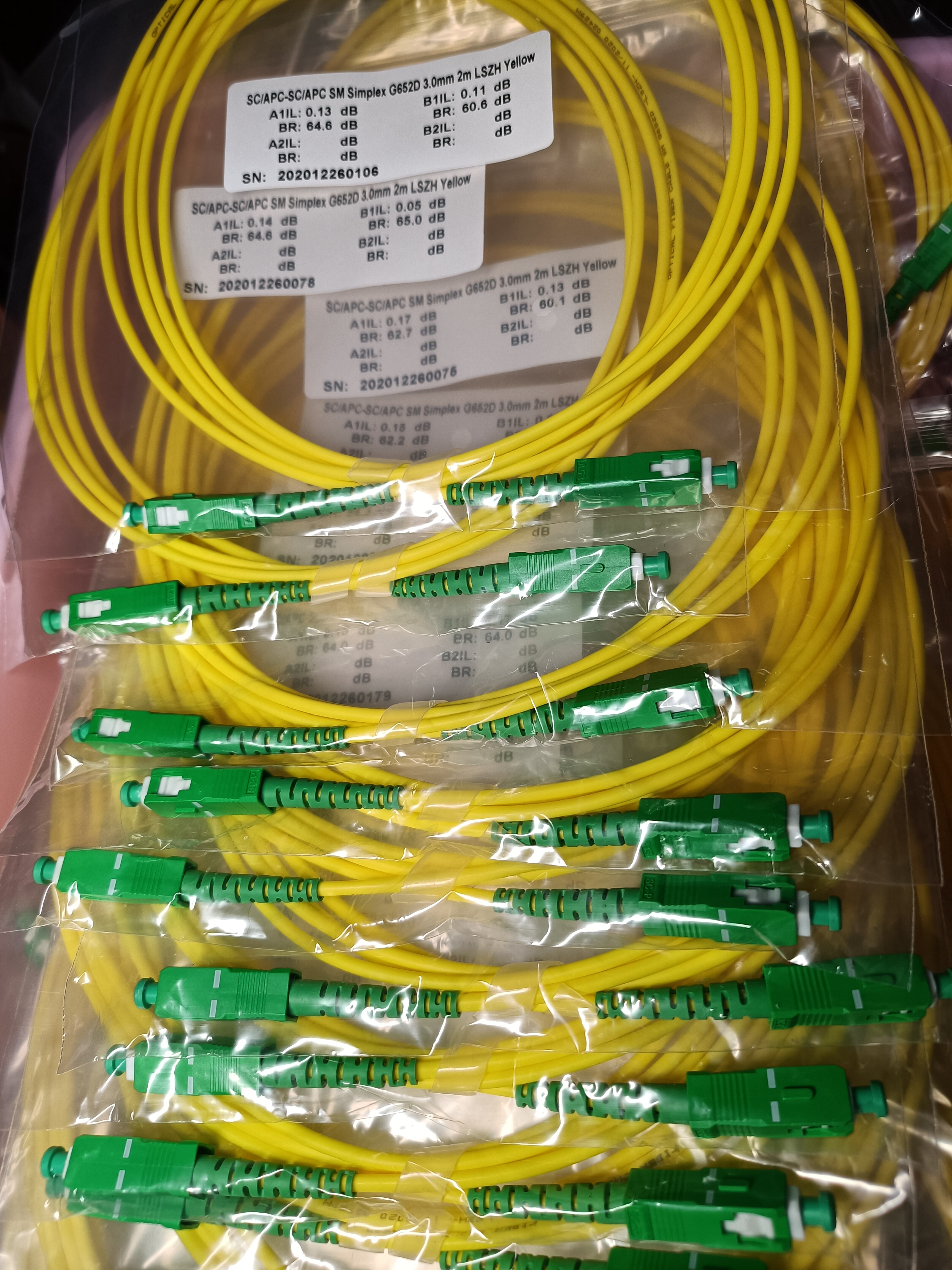 10 pçs/saco sc apc 3 m modo simples cabo de remendo de fibra óptica sc apc 3.0mm ftth fibra óptica jumper cabo frete grátis