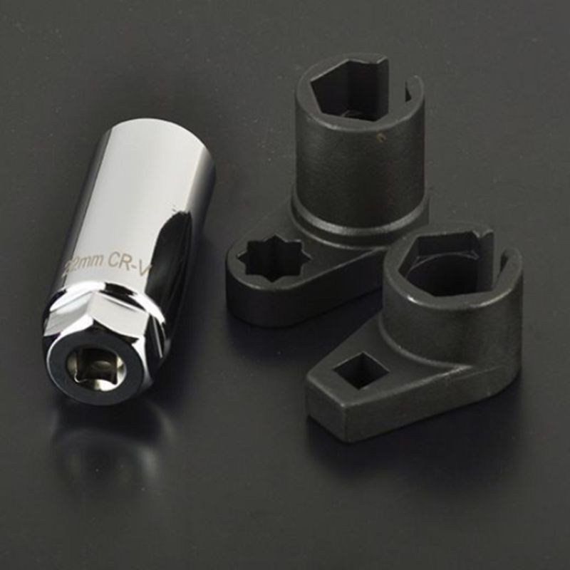 3Pc 1/2 & 3/8 Drive Auto Car 7/8" 22 mm O2 Oxygen Sensor Socket Wrench Tool Set