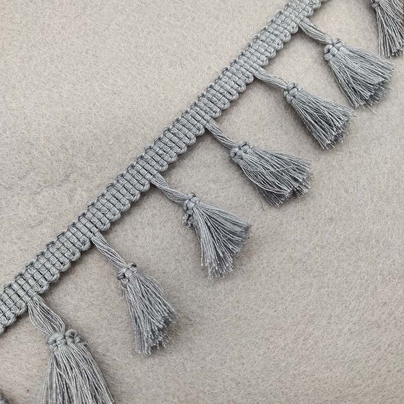 1Yards of Pack 40MM Width Fringe Trim Lace Fibre Tassel Clothes Accessories Wedding Dress Tassel Ribbon Diy: Grey