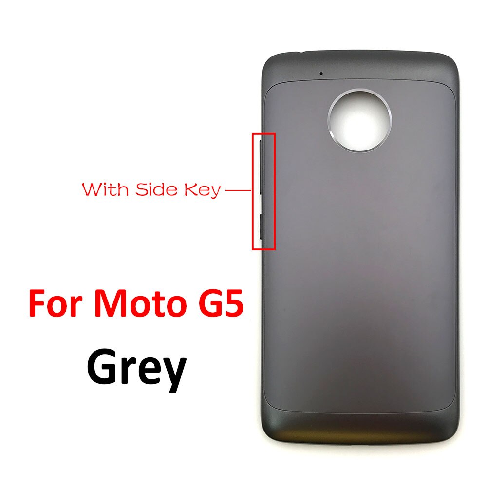 Battery Back Cover Rear Battery Housing with Glue For Motorola Moto G5 G6 E6 Play E7 Plus G8 Power Lite One Vision X4: G5 Grey
