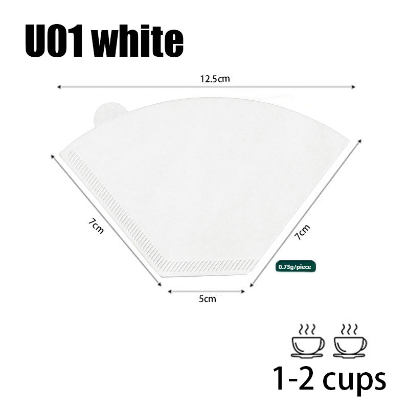100 Stuks Wegwerp Papier Koffie Filter 1-4 Kopjes Houtpulp Drip Papier Kegel Koffie Zeef Zak Giet over Huishoudelijke Accessoires: Licht Geel