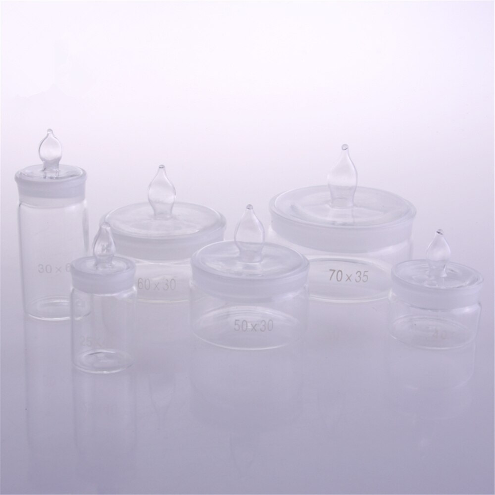2 stks/partij Meerdere Diameter x Hoogte Lab Glas Weging Fles met Grond Glazen Stop Lab Supplies