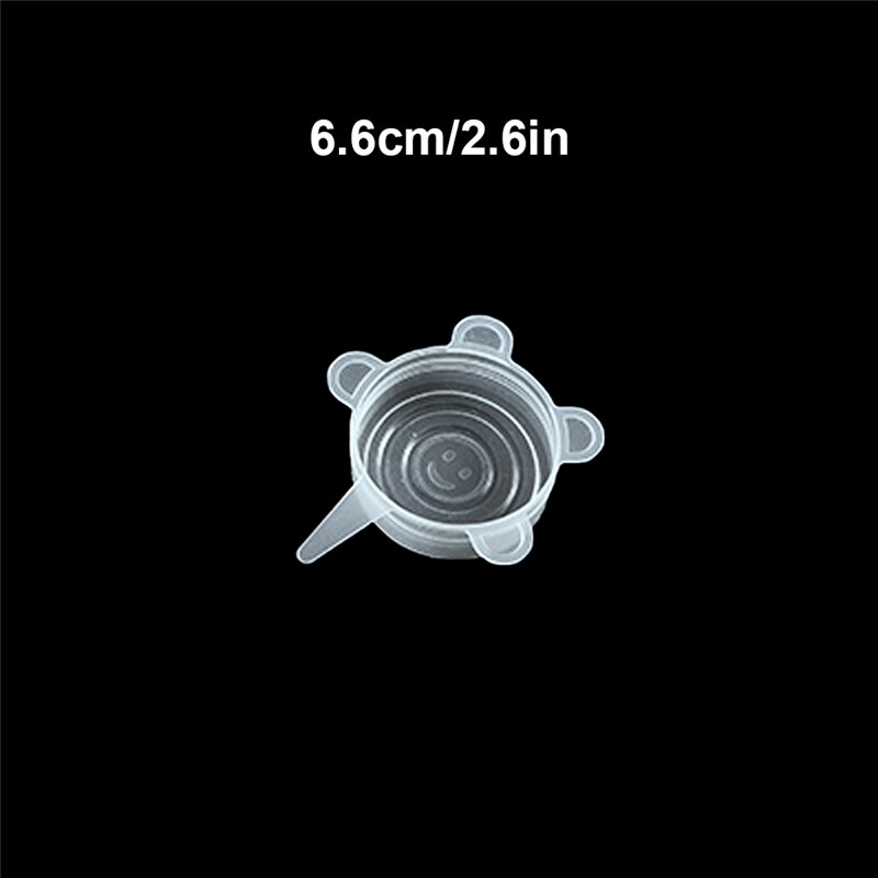 Silicone Cover Stretch Lids Reusable Airtight Food Wrap Covers Keeping Fresh Seal Bowl Stretchy Wrap Cover Kitchen Cookware 6pcs: 1pcs 6.6cm