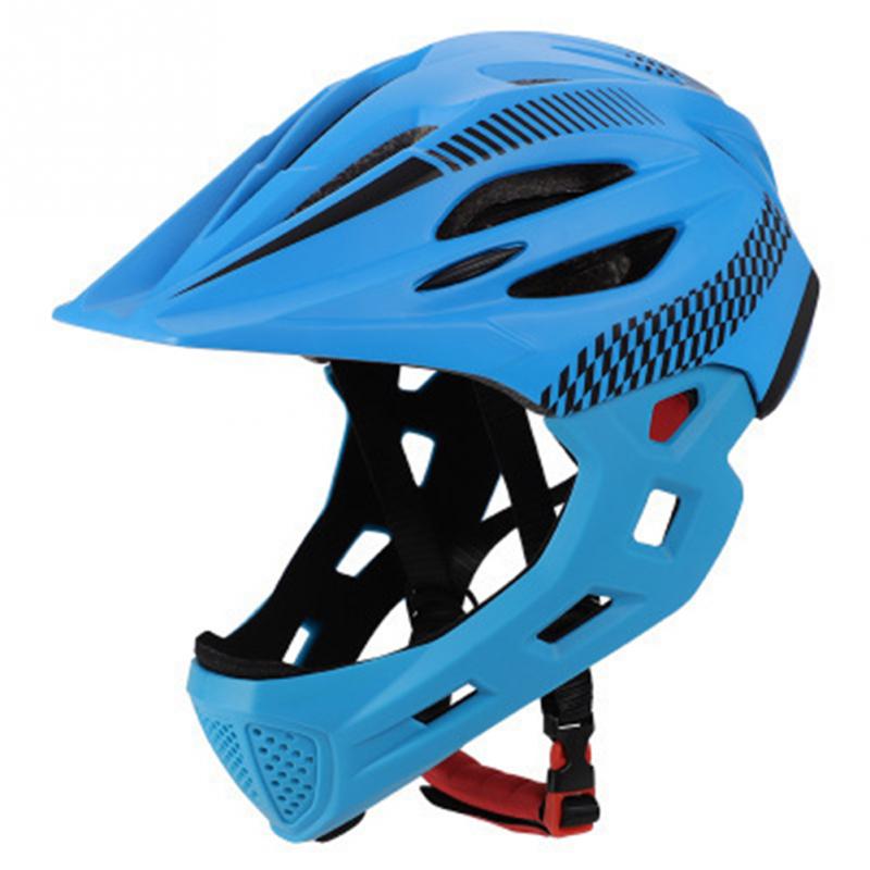 Riding Detachable Bicycle Helmet Unisex Chin Safe Full Face Cycling Protective Balance Bike With Rear Light Children Outdoor