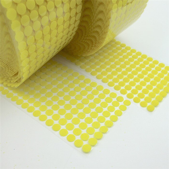 270 Pairs 10mm Kleur Lijm Sluiting Tape Stippen Klittenband Magie Sticker Ronde Sterke Zelfklevende Dual Lock magic Tape: Yellow 10mm
