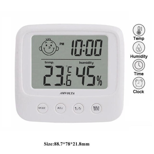 LCD Electronic Digital Temperature Humidity Meter Indoor Outdoor Thermometer Hygrometer Weather Station Clock: NO back light