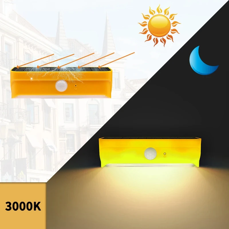 Sensor solcellelampe led udendørs vandtæt havelampe solcelledrevne væglamper trappehegn udendørs væglamper verandalampe 2w stk.: Blå