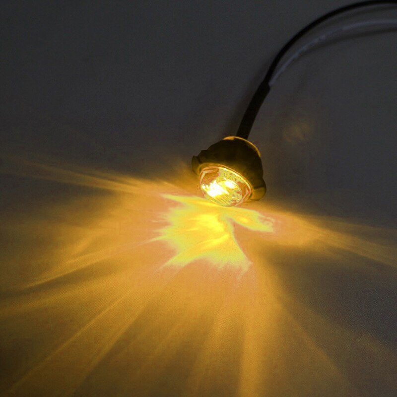 2X Mini Amber 3/4 "Ronde Side 3 Led Marker Trailer Auto Bullet Light Waterdicht