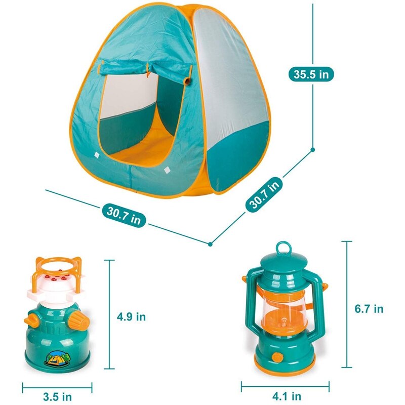 7 Pcs Kids Play Tent Bambini Fold Up Tenda del Gioco con Attrezzi Da Campeggio All'aperto Strumenti Giocattolo Set Per Bambini Giocattoli Genitore-bambino-Interazione bambino Set