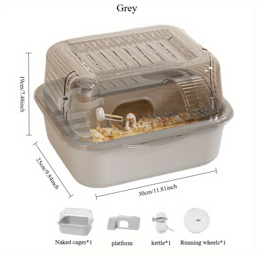 Cage à Hamster Double couche d'intérieur, 1 pièce, Cage à ours doré, grand espace, château de Hamster, détachable et lavable, petite habitat pour animaux de compagnie: Brun foncé