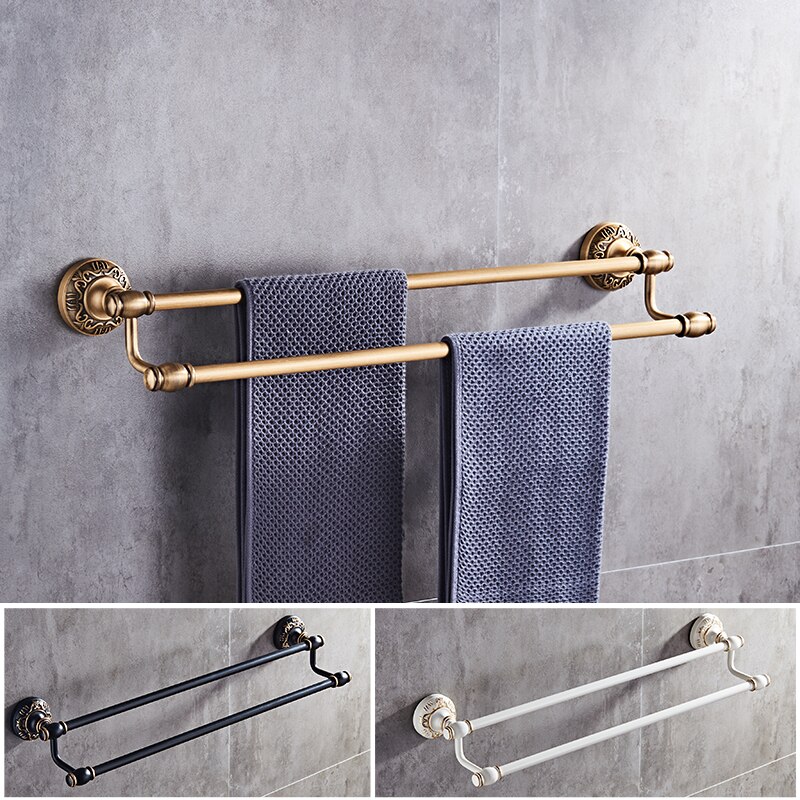 Antiek/Zwart/W Handdoek Bars Badkamer Wall Mounted Handdoek Staaf Houder en Retail Badkamer Accessoire