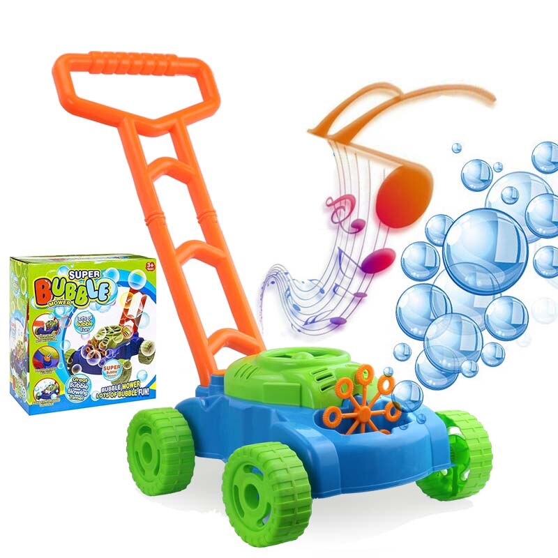 Children's Hand Push Bubble Car Bubble Lawn Mower Outdoor Toy Walker Push Toys for Kids Summer Toy for Children: Default Title