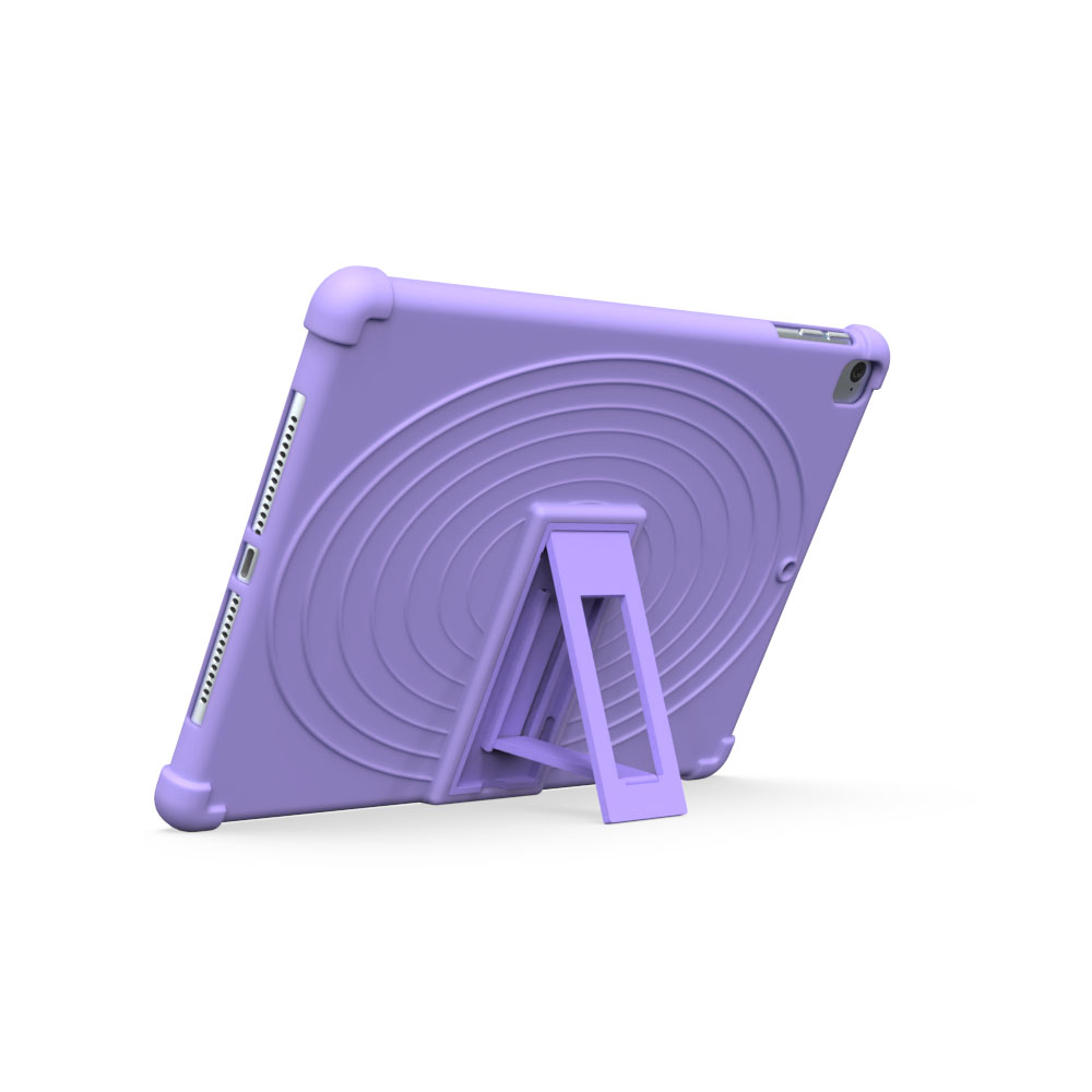 För ipad-fodral, mjukt silikonfodral för barn, surfplatta, för ipad 5th / 6th / 7th / 8th / 9th generationen, för ipad air 2- fodral, fundaskal: Elva / Lila