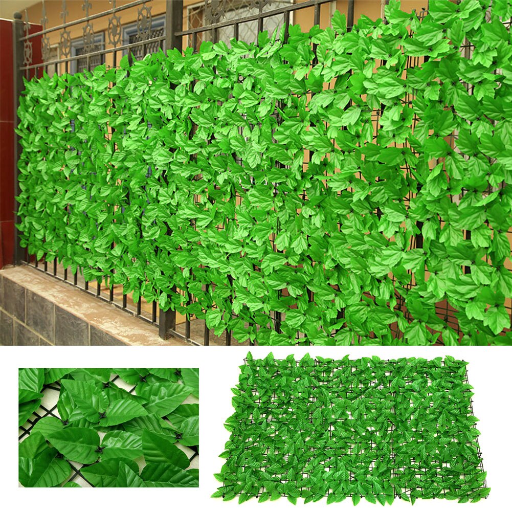Faux Leaves Home Greenhouse Outdoor Garden Backyard Privacy Screen Artificial Fence Trellis Greenery Wall Panels   Decorative