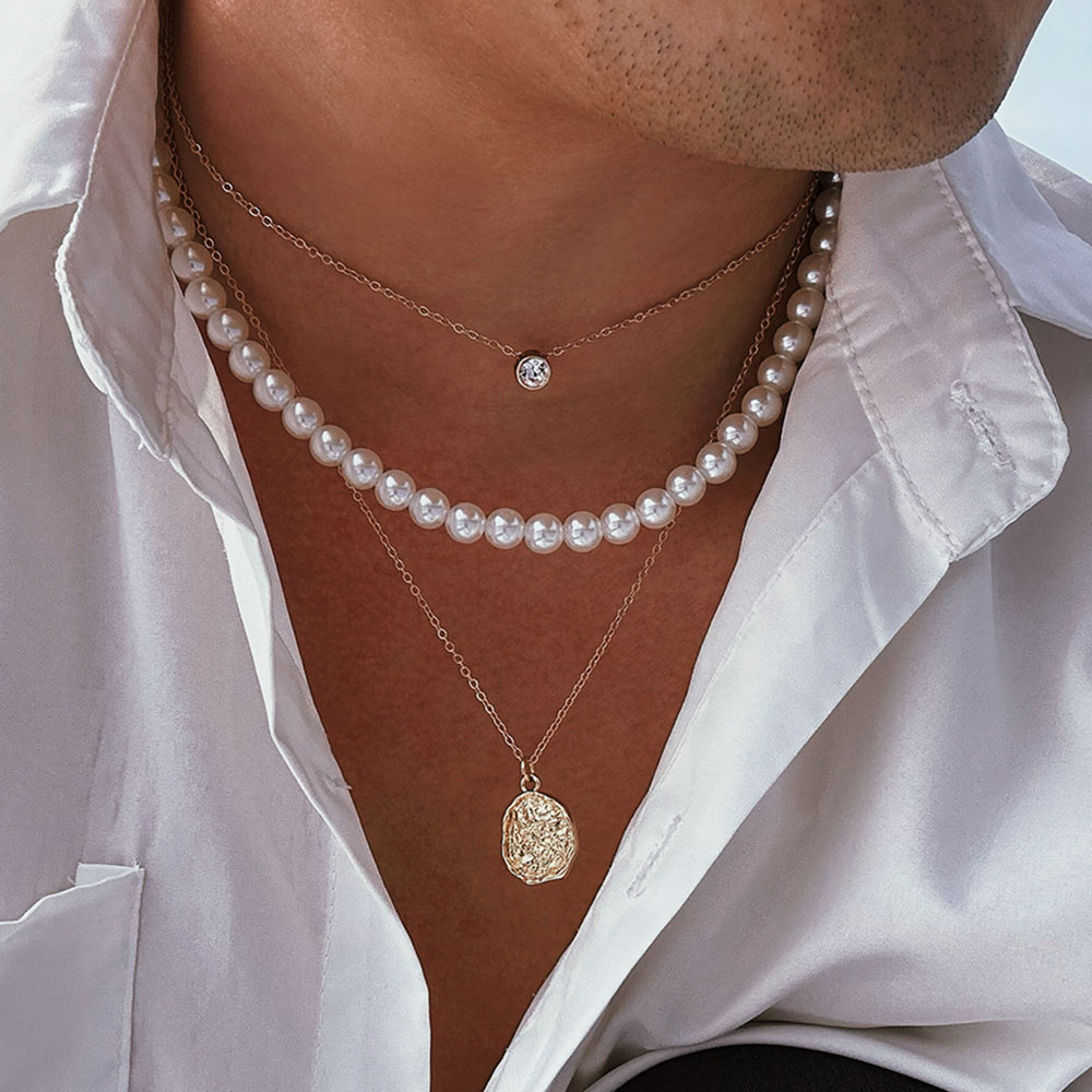 Elegante Sieraden Imitatie Onregelmatige parel Hanger Ketting Grote Geometrie Ketting Unquie Vrouwen Valentijnsdag Mode Ketting N0466: Kobalt Violet