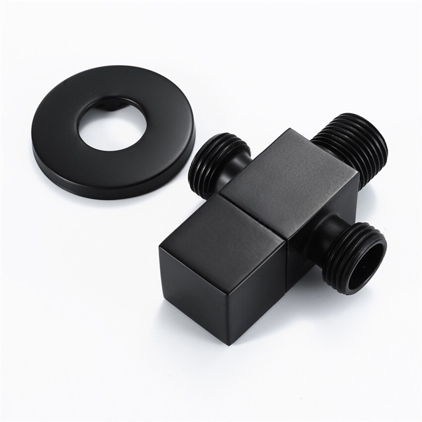 Brass Black Quarter Turn Straight Water Angle Stop Valve Bathroom Shut Off Valve Turn Off Water Switch Water Flow Control Valve