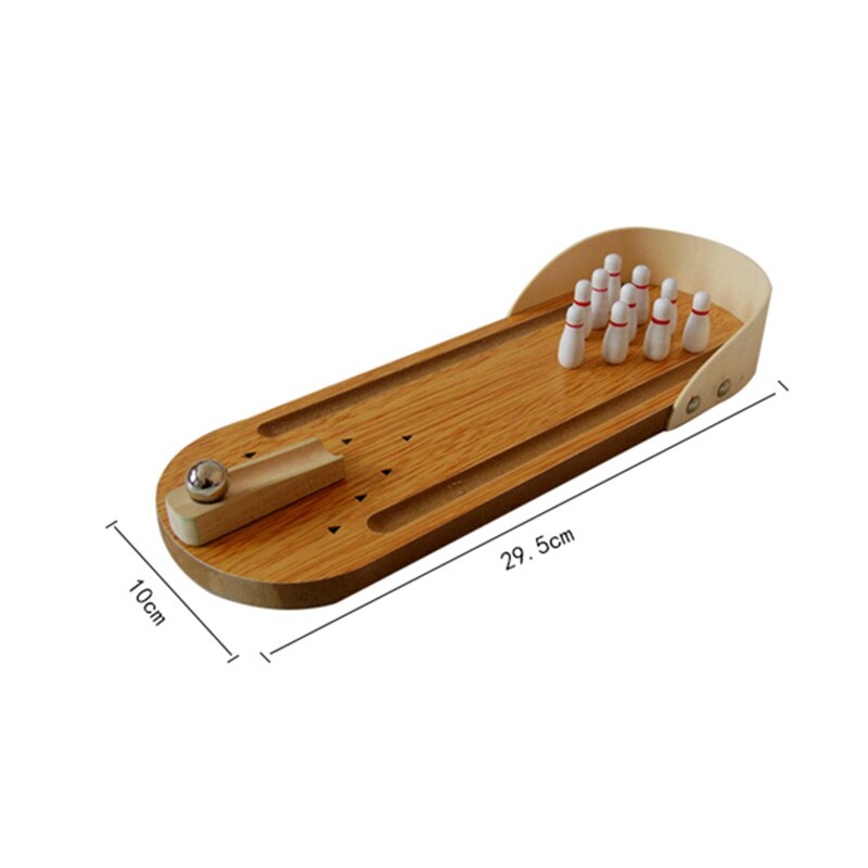 Mini bowling spil træ miniature bowling kugle sæt – Grandado