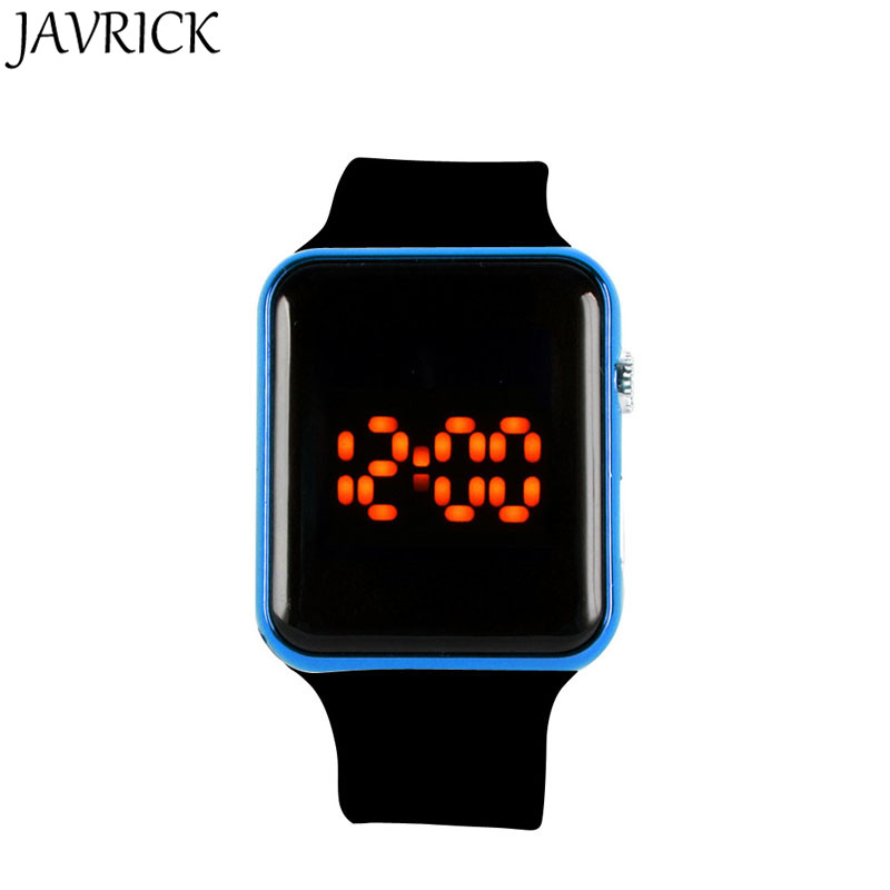 Javrick Unisex Siliconen Led Sport Horloge Digital Armband Horloges Zwart Horloge