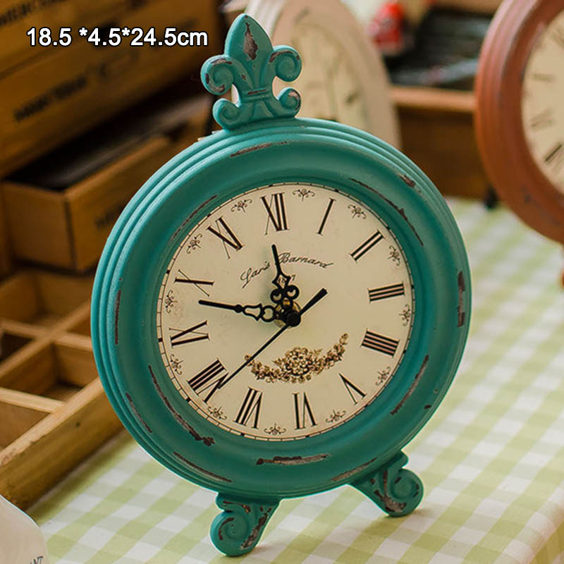 nordisch retro Holz Tisch Uhr Runde Altmodische Schreibtisch Uhr Schlafzimmer Nachttisch Dekoration Heimnutzung Schreibtisch Dekorative Artikel: 2