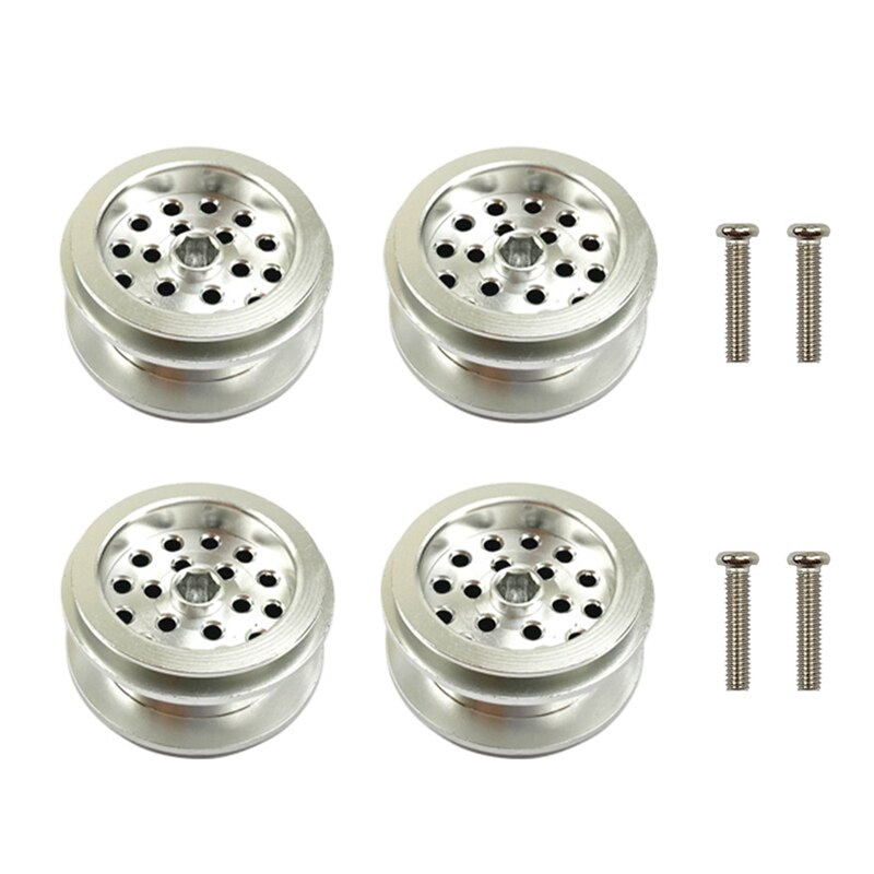 for WPL D12 B24 B16 B36 C14 C24 MN MN99S Q60 Q65 RC Car Upgrade Parts Metal Wheel Rim Hub Spare Accessories: Silver