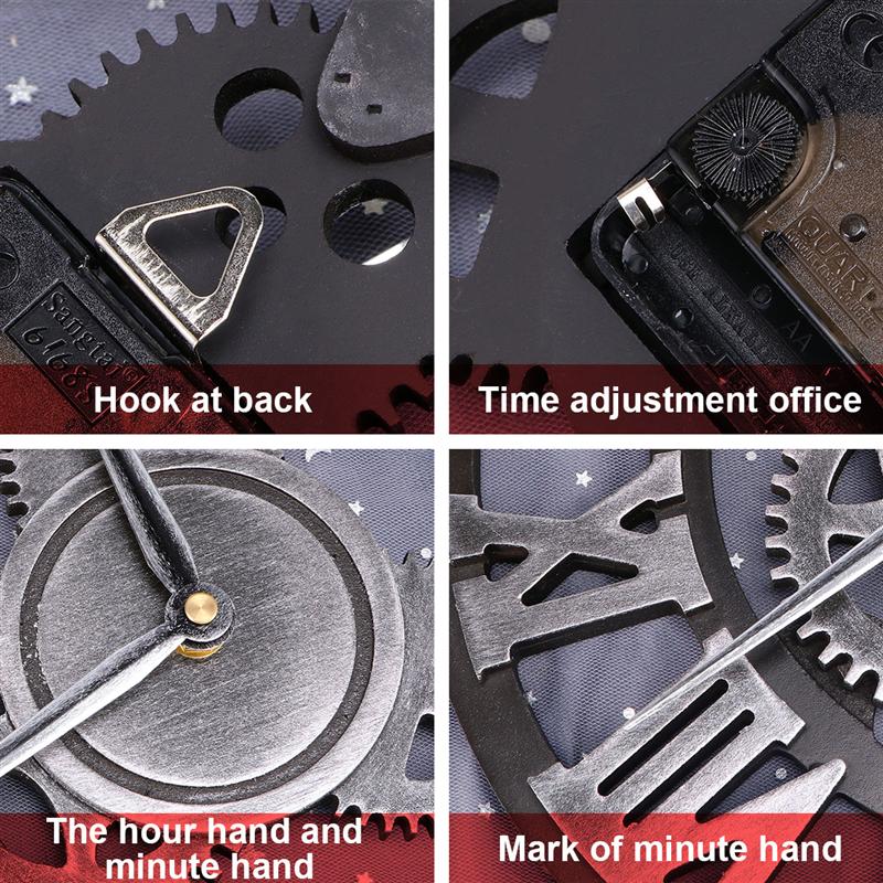1 reloj de pared de engranaje Industrial de 30cm/40cm/50cm, reloj de pared decorativo, reloj de pared de estilo Industrial sin batería