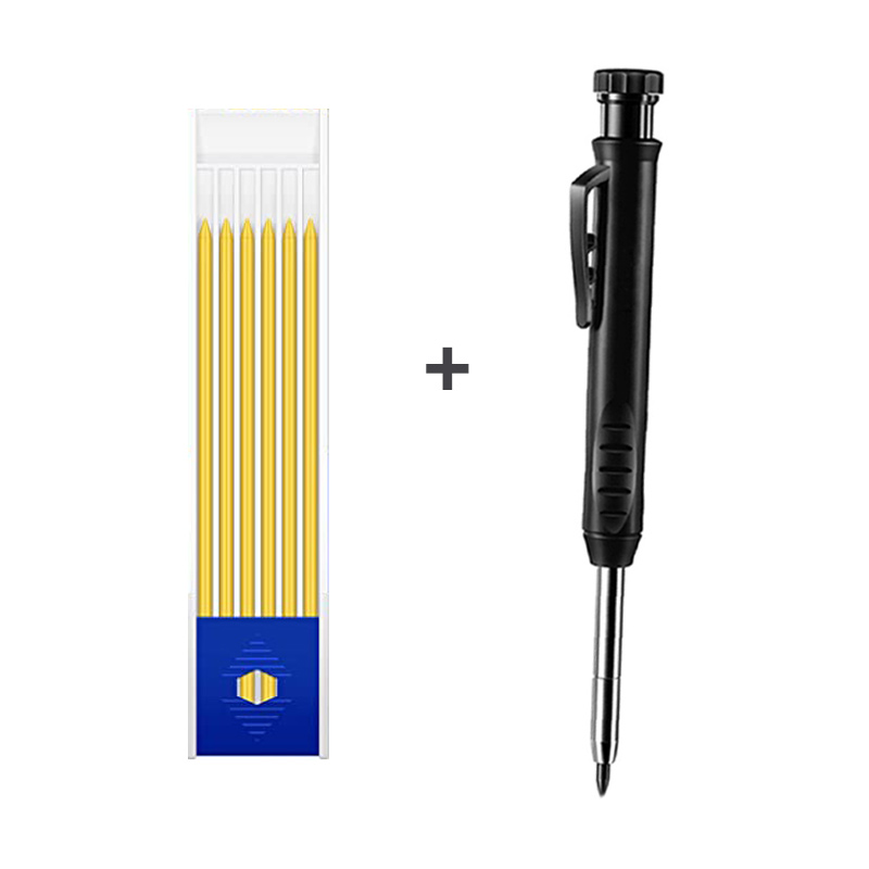 Snekkerblyanter med 2.8mm refiller, langneset, dyp hullspiss, mekanisk tusj, innebygd spisser for trebearbeiding, tegning: Lilla